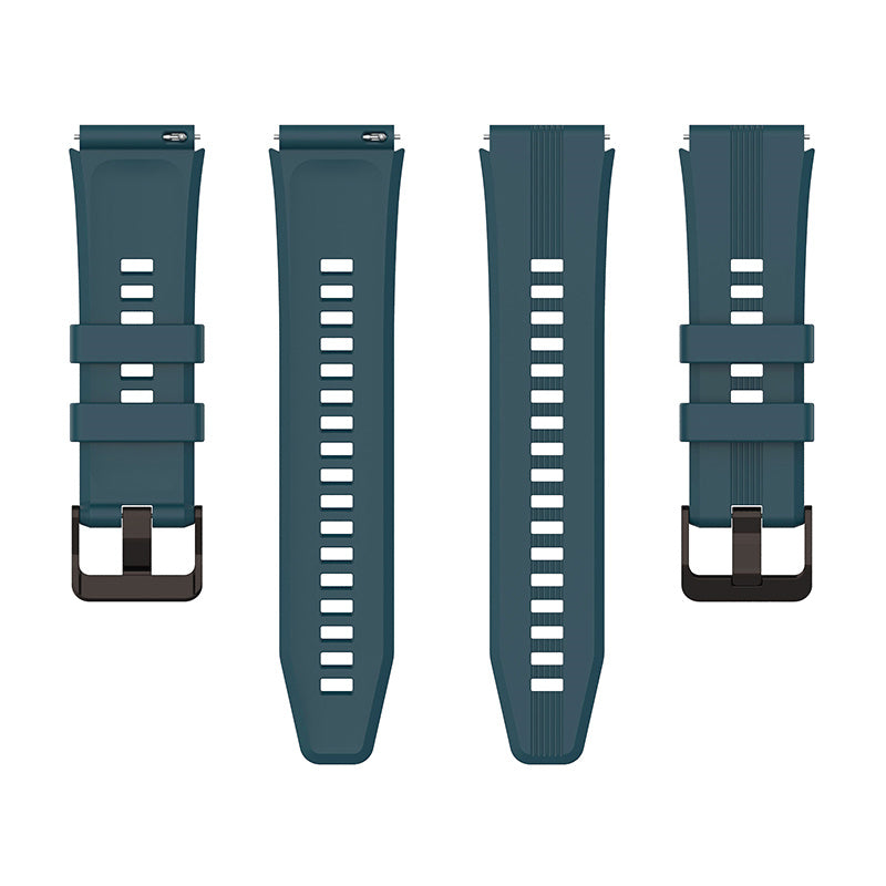For Honor Watch GS3 Stripe Design Silicone Watch Strap 22mm Replacement Wrist Band with Stainless Steel Buckle
