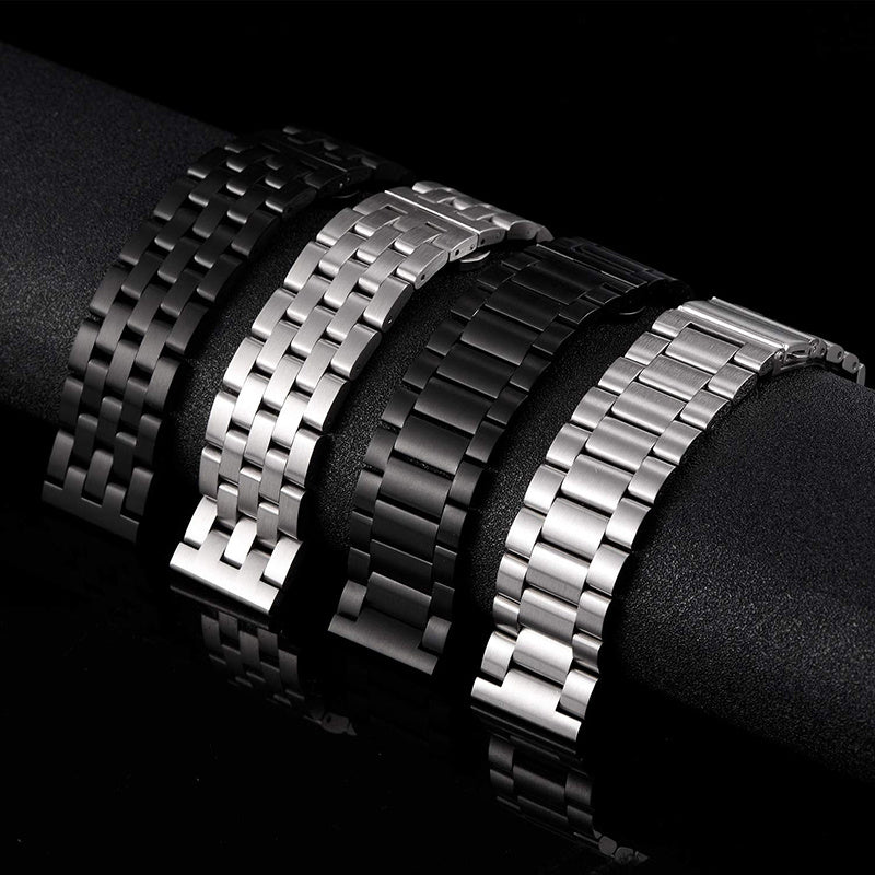 For Huawei Watch 1st Generation/Band S1/Watch Fit/TalkBand B5 18mm Stainless Steel 5 Beads Watch Band Replacement Wrist Strap