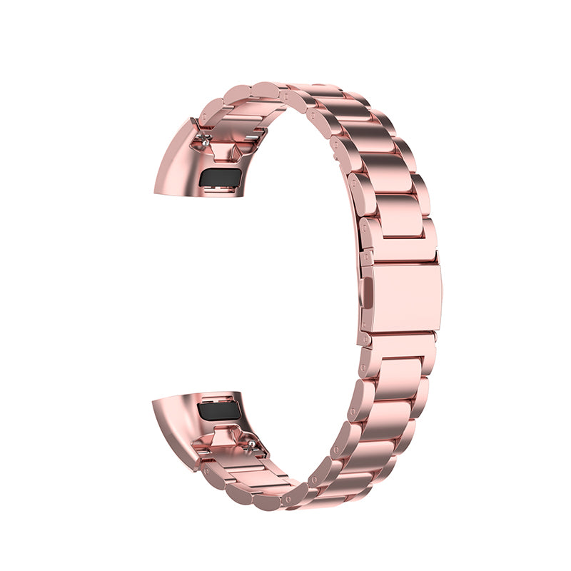 For Honor Band 4/5 Stylish Watch Band Stainless Steel 3 Beads Replacement Wrist Strap with Buckles