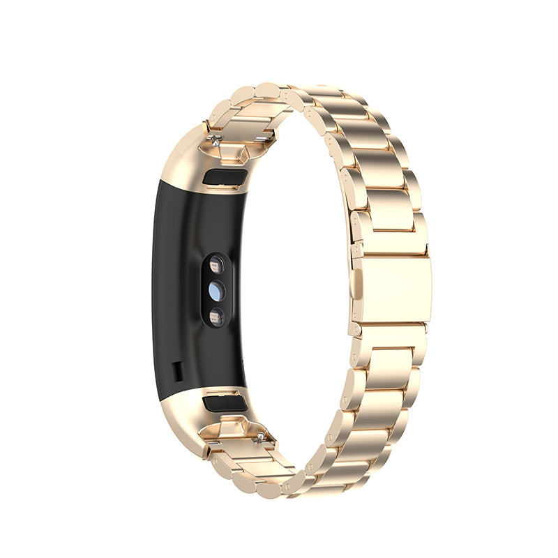 For Honor Band 4/5 Stylish Watch Band Stainless Steel 3 Beads Replacement Wrist Strap with Buckles