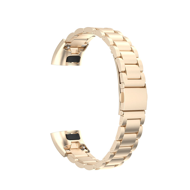 For Honor Band 4/5 Stylish Watch Band Stainless Steel 3 Beads Replacement Wrist Strap with Buckles