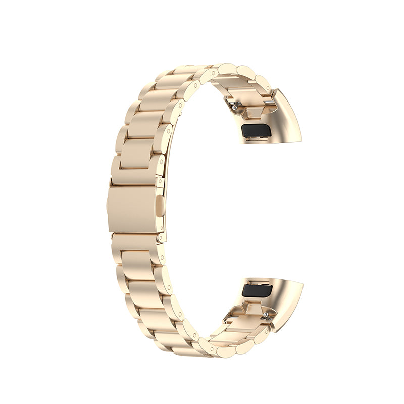 For Honor Band 4/5 Stylish Watch Band Stainless Steel 3 Beads Replacement Wrist Strap with Buckles