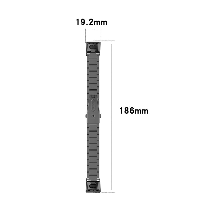 For Honor Band 4/5 Stylish Watch Band Stainless Steel 3 Beads Replacement Wrist Strap with Buckles