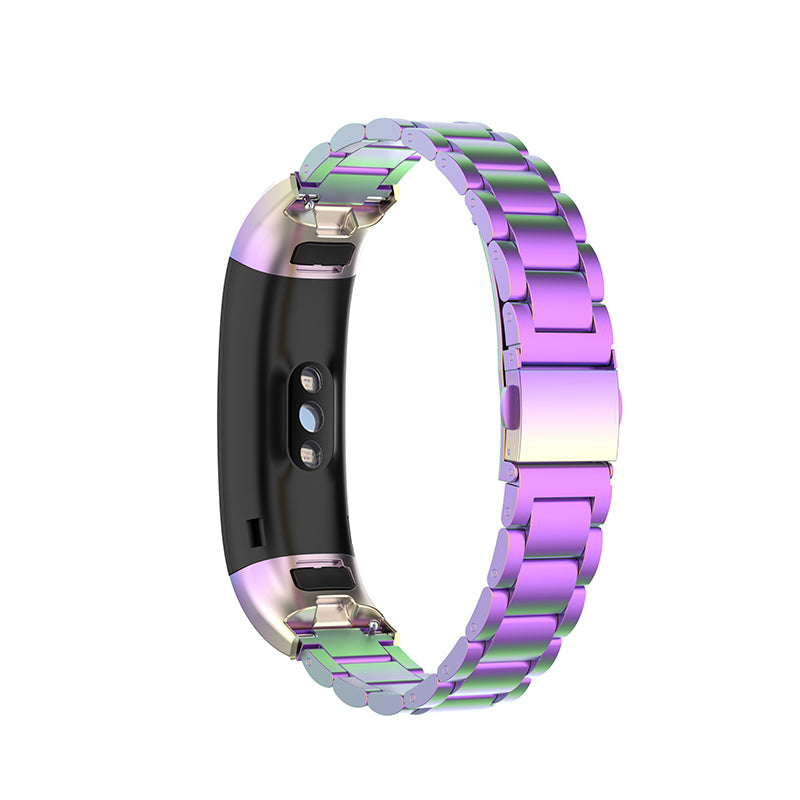 For Honor Band 4/5 Stylish Watch Band Stainless Steel 3 Beads Replacement Wrist Strap with Buckles