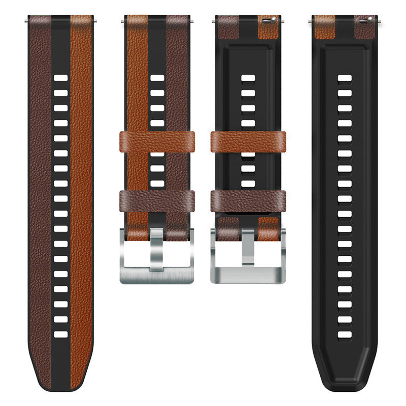For Huawei Watch GT3/Huami Amazfit GTR3 Three Color Design 22mm Leather Coated Silicone Wrist Band Replacement Smartwatch Strap