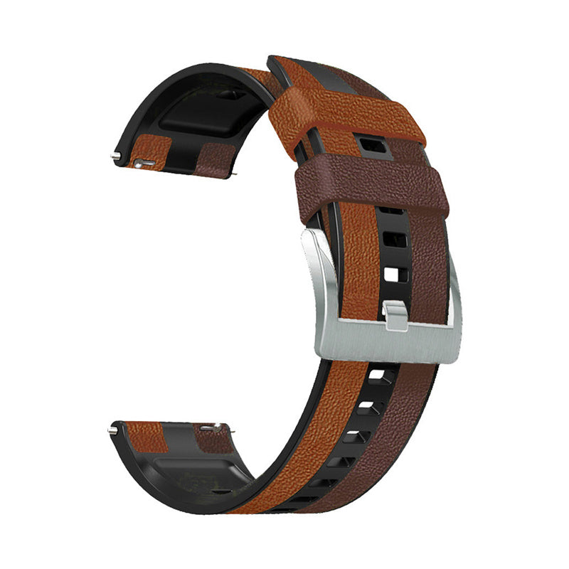 For Huawei Watch GT3/Huami Amazfit GTR3 Three Color Design 22mm Leather Coated Silicone Wrist Band Replacement Smartwatch Strap