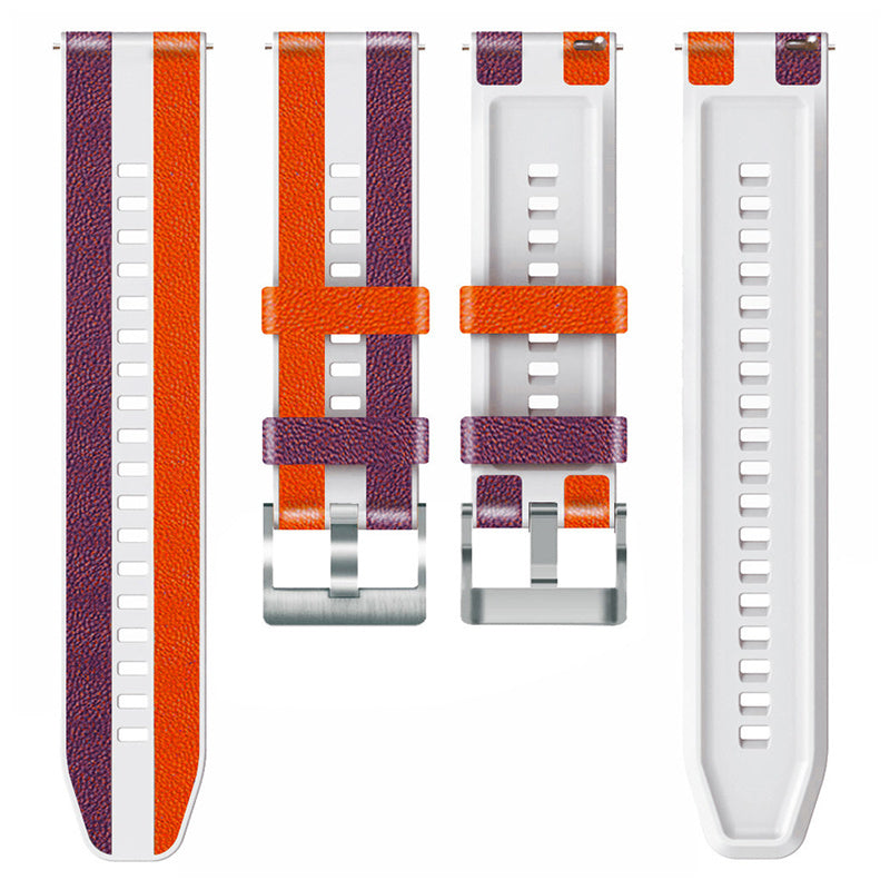 For Huawei Watch GT3/Huami Amazfit GTR3 Three Color Design 22mm Leather Coated Silicone Wrist Band Replacement Smartwatch Strap