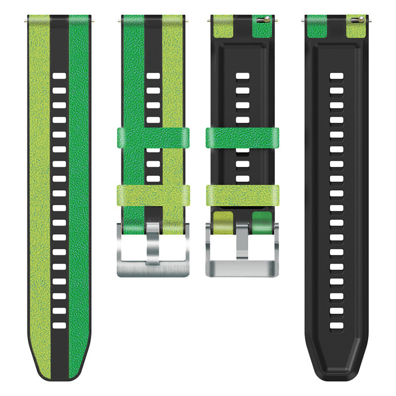 For Huawei Watch GT3/Huami Amazfit GTR3 Three Color Design 22mm Leather Coated Silicone Wrist Band Replacement Smartwatch Strap