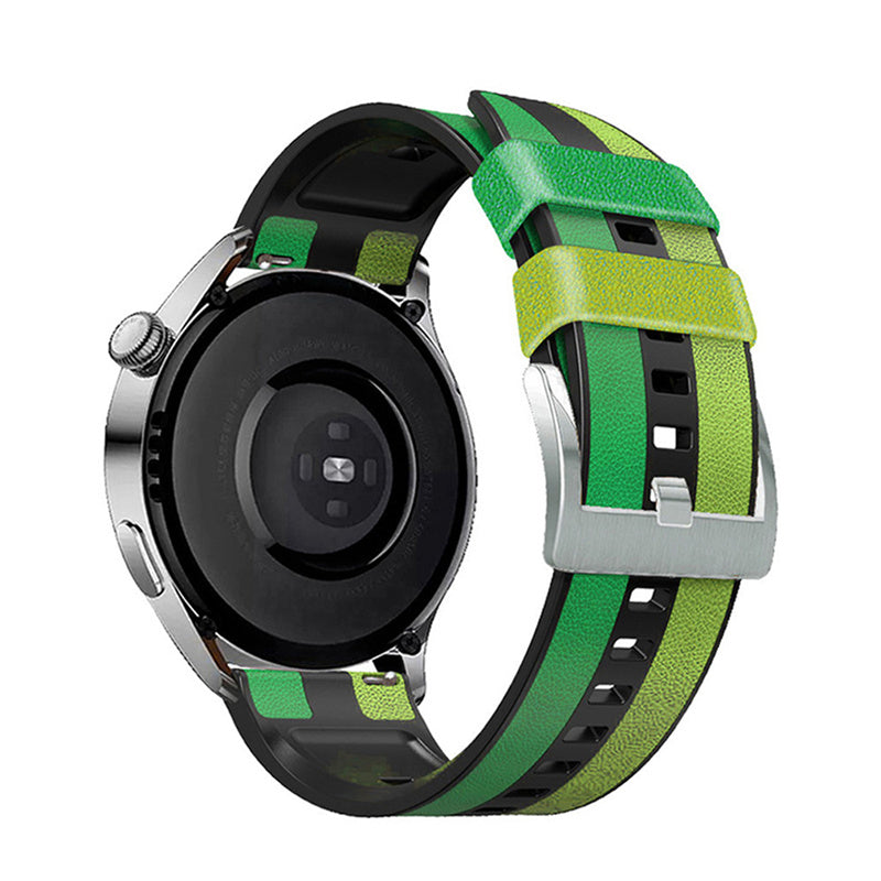 For Huawei Watch GT3/Huami Amazfit GTR3 Three Color Design 22mm Leather Coated Silicone Wrist Band Replacement Smartwatch Strap