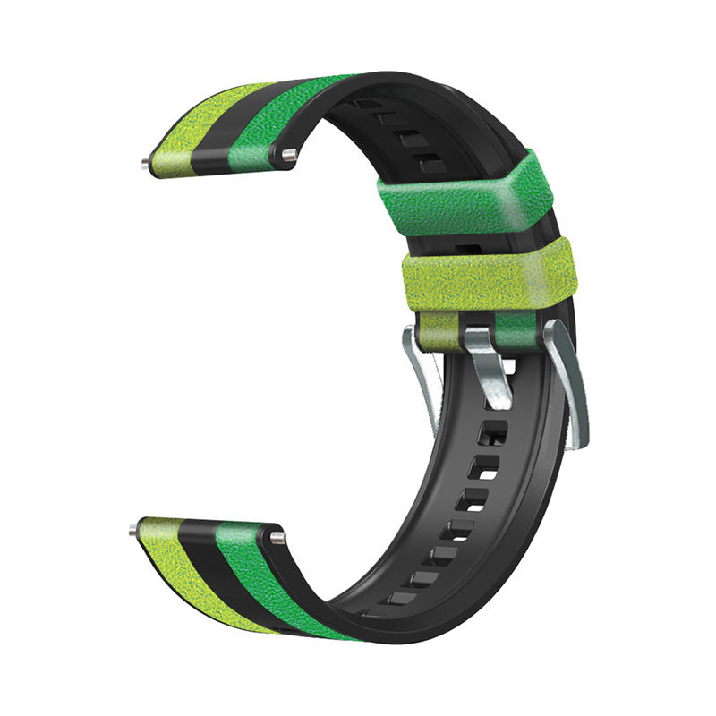 For Huawei Watch GT3/Huami Amazfit GTR3 Three Color Design 22mm Leather Coated Silicone Wrist Band Replacement Smartwatch Strap