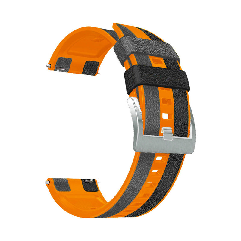 For Huawei Watch GT3/Huami Amazfit GTR3 Three Color Design 22mm Leather Coated Silicone Wrist Band Replacement Smartwatch Strap