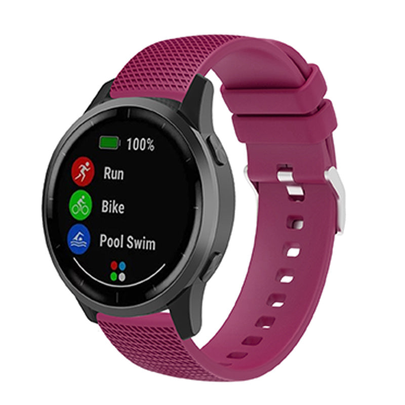 For Huawei TalkBand B5 Grid Design Soft Silicone Watch Band 18mm Replacement Strap with Silver Buckle