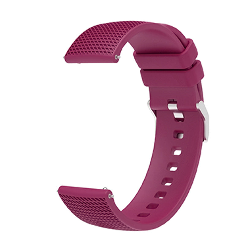 For Huawei TalkBand B5 Grid Design Soft Silicone Watch Band 18mm Replacement Strap with Silver Buckle