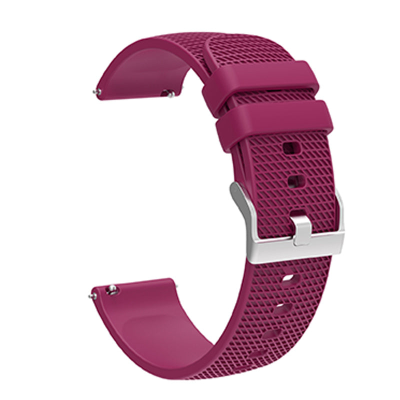 For Huawei TalkBand B5 Grid Design Soft Silicone Watch Band 18mm Replacement Strap with Silver Buckle