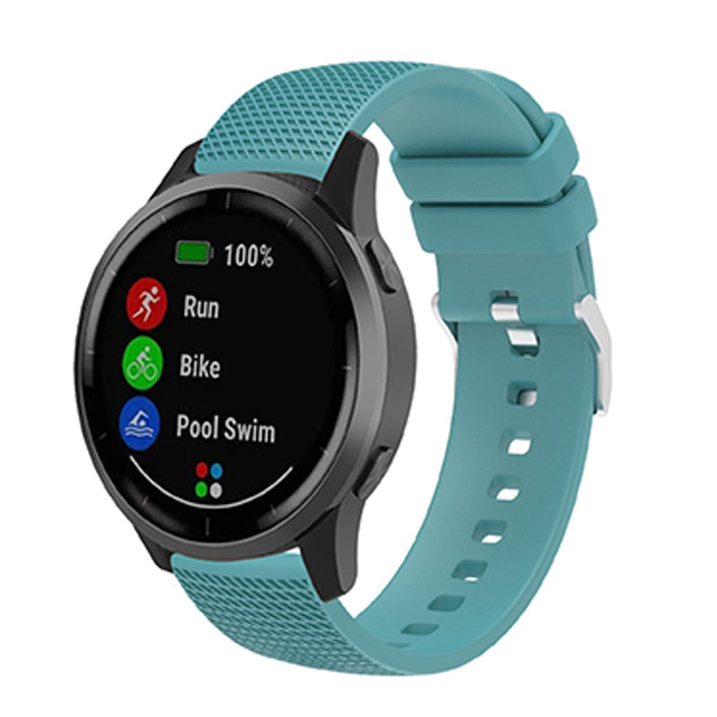 For Huawei TalkBand B5 Grid Design Soft Silicone Watch Band 18mm Replacement Strap with Silver Buckle