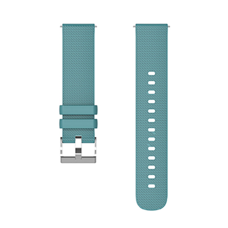 For Huawei TalkBand B5 Grid Design Soft Silicone Watch Band 18mm Replacement Strap with Silver Buckle