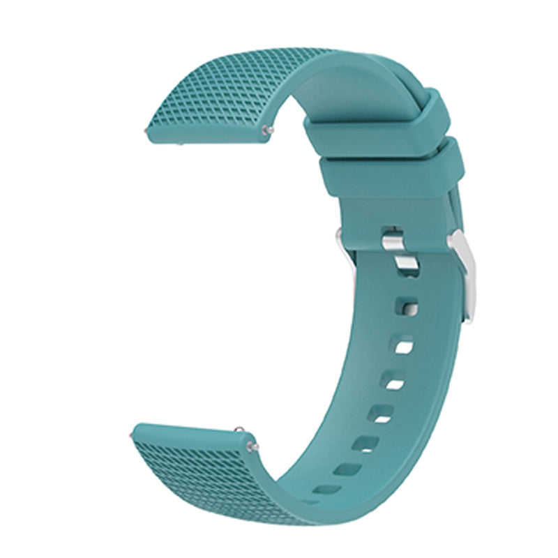 For Huawei TalkBand B5 Grid Design Soft Silicone Watch Band 18mm Replacement Strap with Silver Buckle