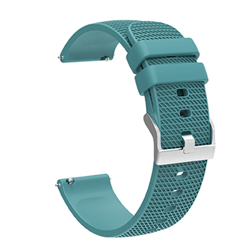 For Huawei TalkBand B5 Grid Design Soft Silicone Watch Band 18mm Replacement Strap with Silver Buckle