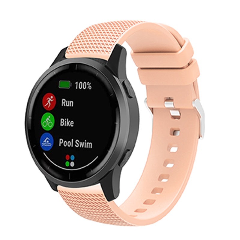 For Huawei TalkBand B5 Grid Design Soft Silicone Watch Band 18mm Replacement Strap with Silver Buckle