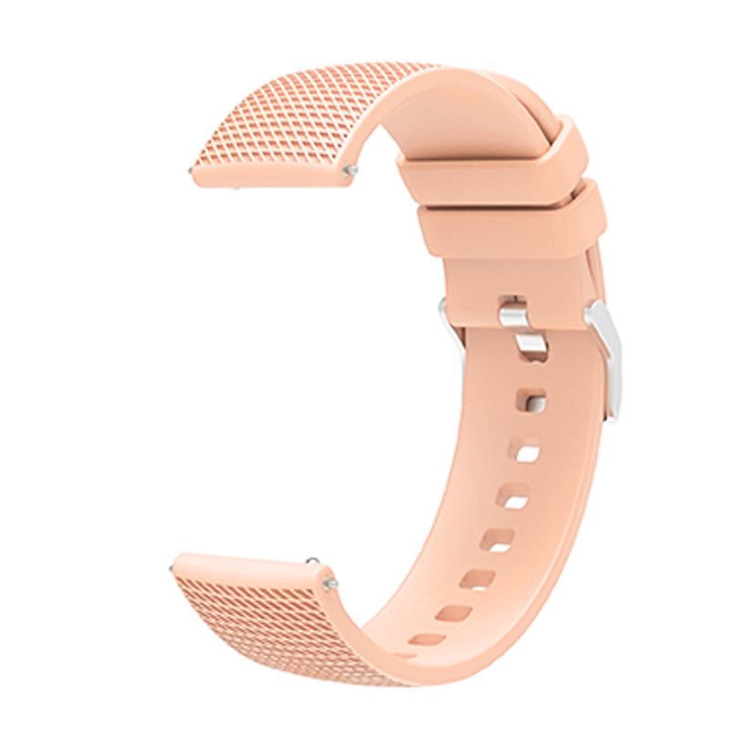 For Huawei TalkBand B5 Grid Design Soft Silicone Watch Band 18mm Replacement Strap with Silver Buckle