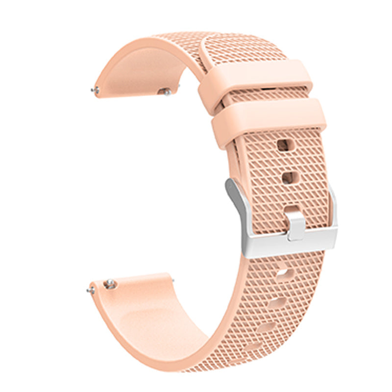 For Huawei TalkBand B5 Grid Design Soft Silicone Watch Band 18mm Replacement Strap with Silver Buckle