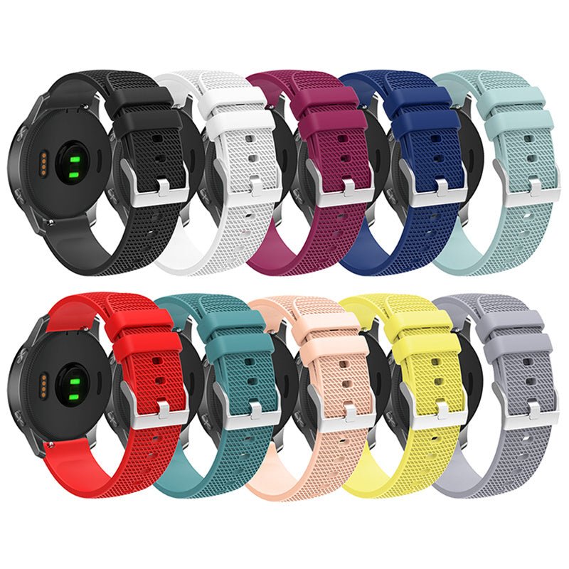 For Huawei TalkBand B5 Grid Design Soft Silicone Watch Band 18mm Replacement Strap with Silver Buckle
