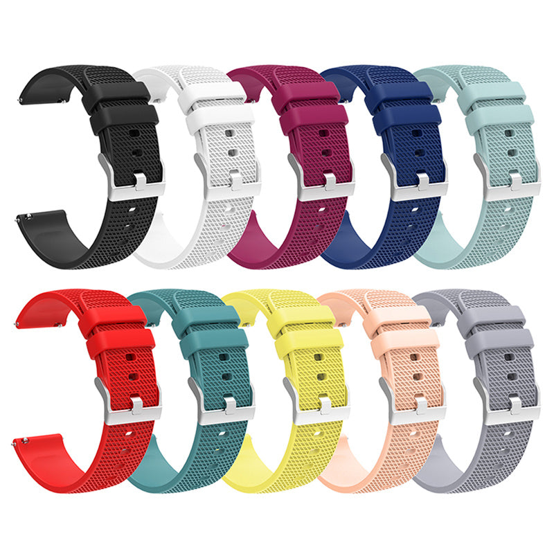 For Huawei TalkBand B5 Grid Design Soft Silicone Watch Band 18mm Replacement Strap with Silver Buckle