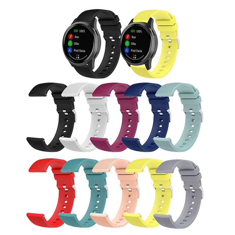 For Huawei TalkBand B5 Grid Design Soft Silicone Watch Band 18mm Replacement Strap with Silver Buckle