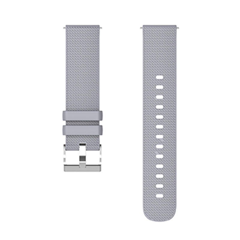 For Huawei TalkBand B5 Grid Design Soft Silicone Watch Band 18mm Replacement Strap with Silver Buckle