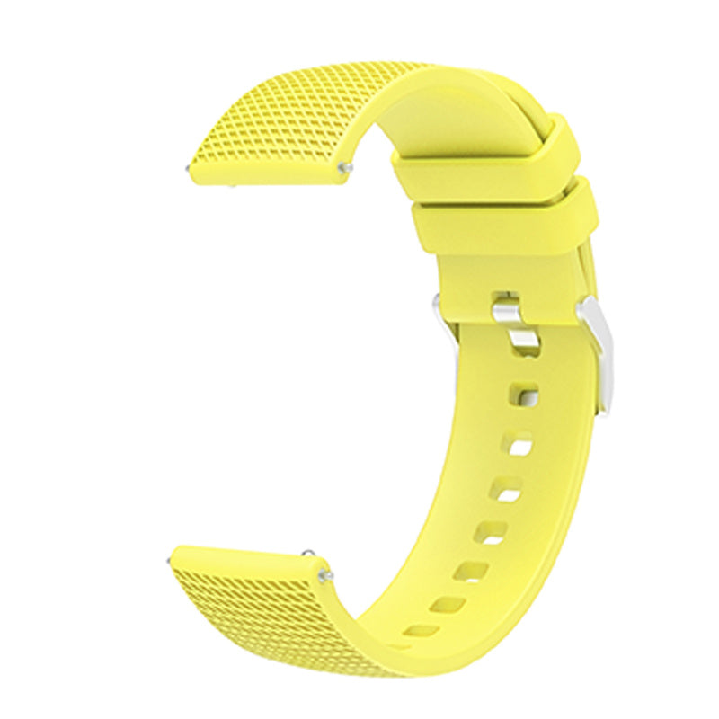 For Huawei TalkBand B5 Grid Design Soft Silicone Watch Band 18mm Replacement Strap with Silver Buckle