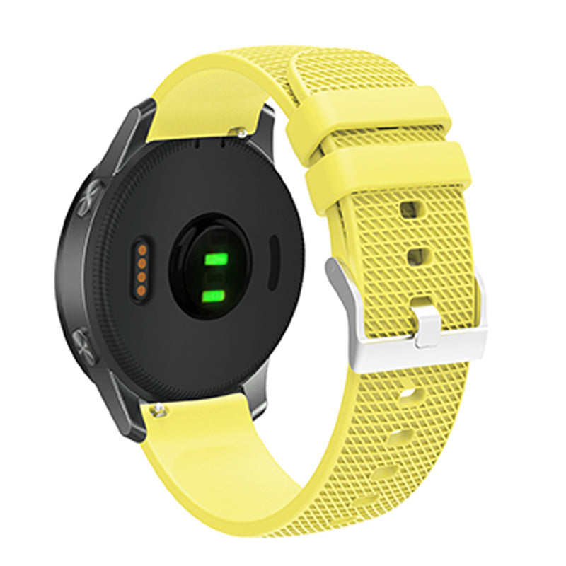 For Huawei TalkBand B5 Grid Design Soft Silicone Watch Band 18mm Replacement Strap with Silver Buckle