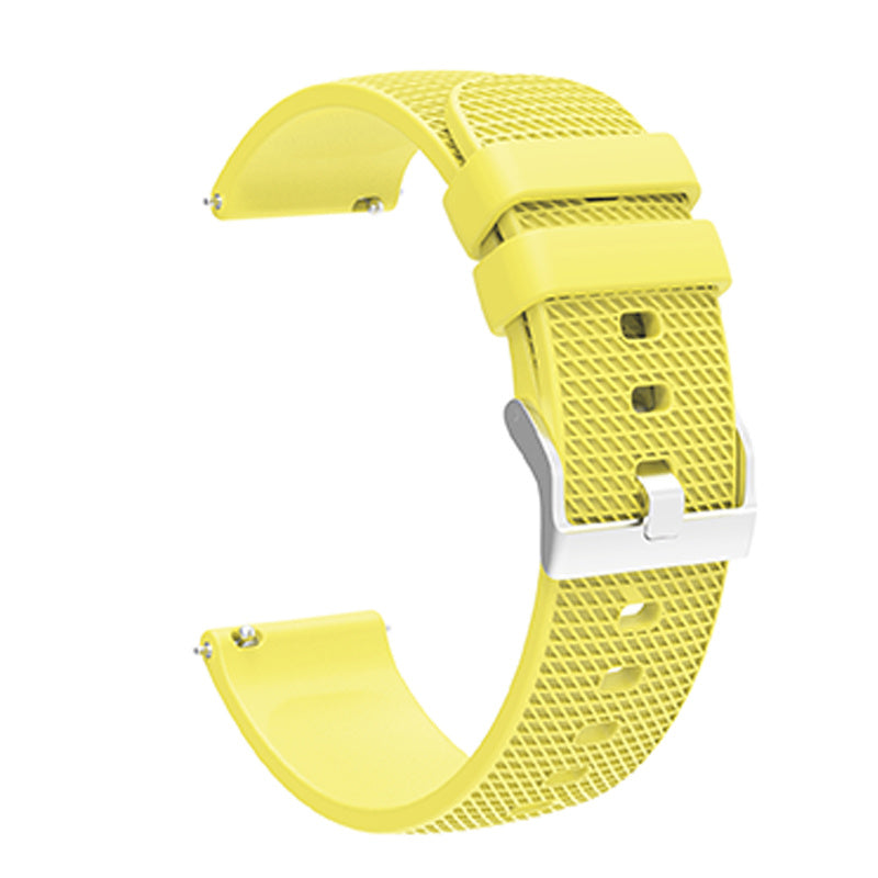 For Huawei TalkBand B5 Grid Design Soft Silicone Watch Band 18mm Replacement Strap with Silver Buckle