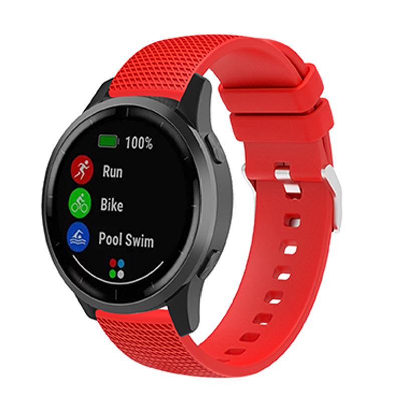 For Huawei TalkBand B5 Grid Design Soft Silicone Watch Band 18mm Replacement Strap with Silver Buckle