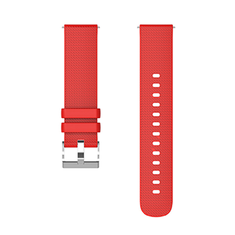 For Huawei TalkBand B5 Grid Design Soft Silicone Watch Band 18mm Replacement Strap with Silver Buckle