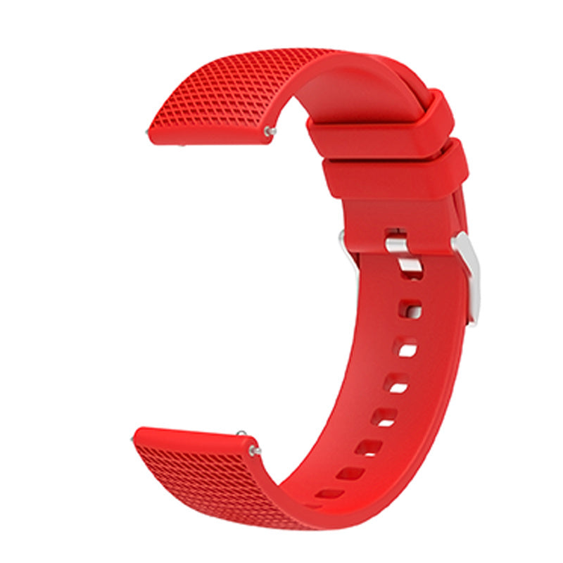 For Huawei TalkBand B5 Grid Design Soft Silicone Watch Band 18mm Replacement Strap with Silver Buckle
