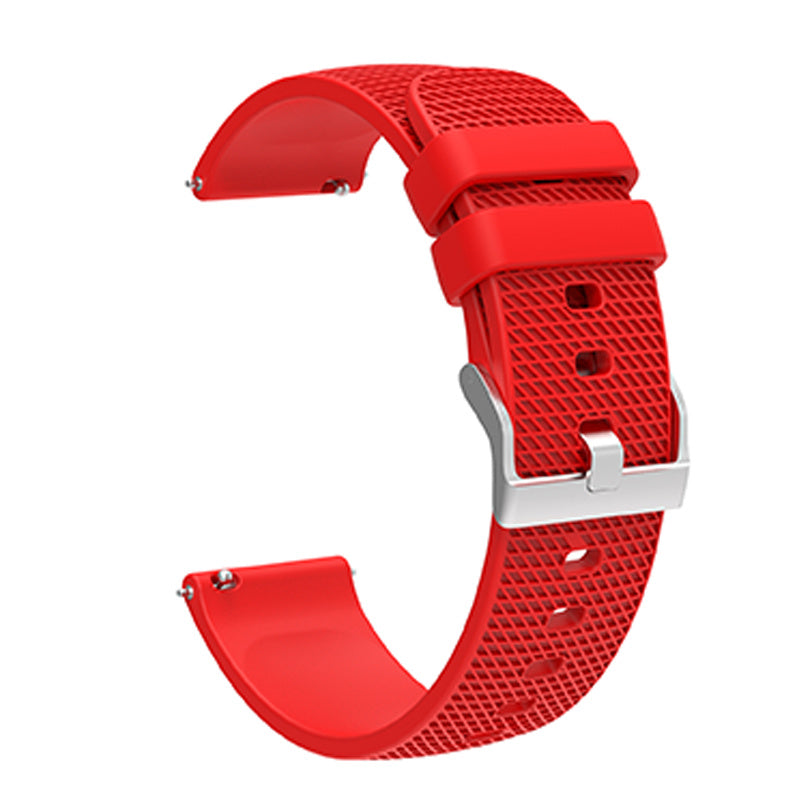 For Huawei TalkBand B5 Grid Design Soft Silicone Watch Band 18mm Replacement Strap with Silver Buckle