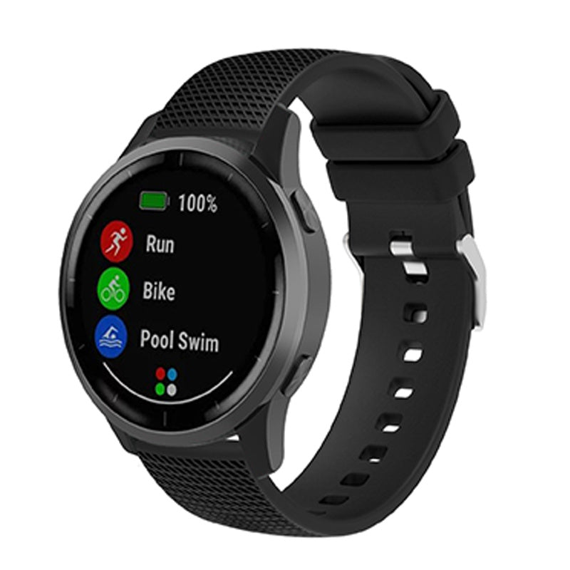 For Huawei TalkBand B5 Grid Design Soft Silicone Watch Band 18mm Replacement Strap with Silver Buckle