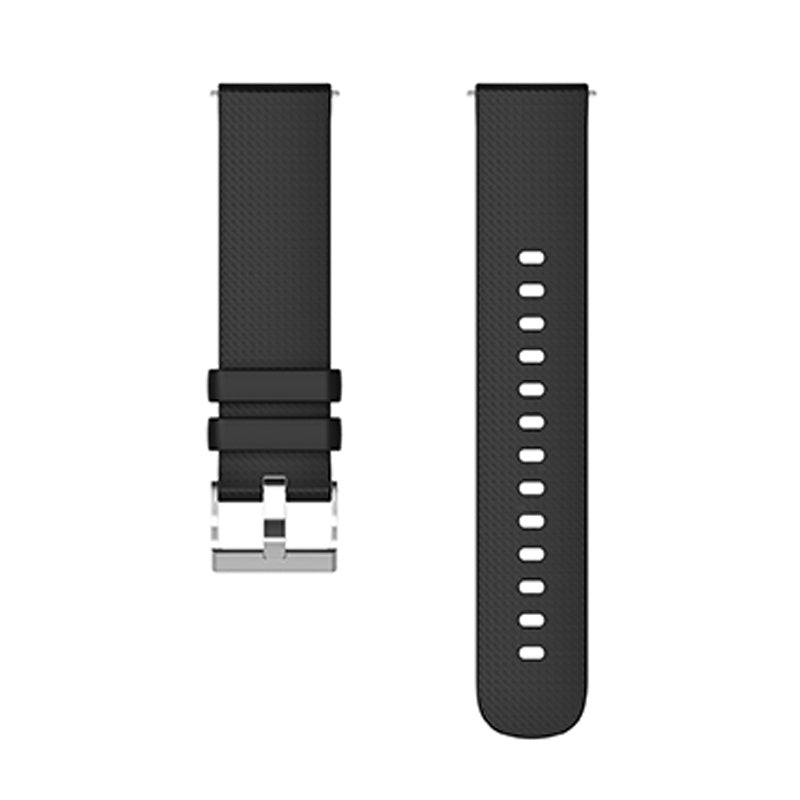 For Huawei TalkBand B5 Grid Design Soft Silicone Watch Band 18mm Replacement Strap with Silver Buckle