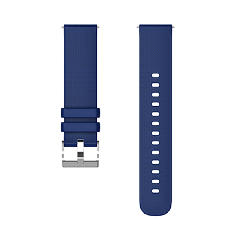 For Huawei TalkBand B5 Grid Design Soft Silicone Watch Band 18mm Replacement Strap with Silver Buckle