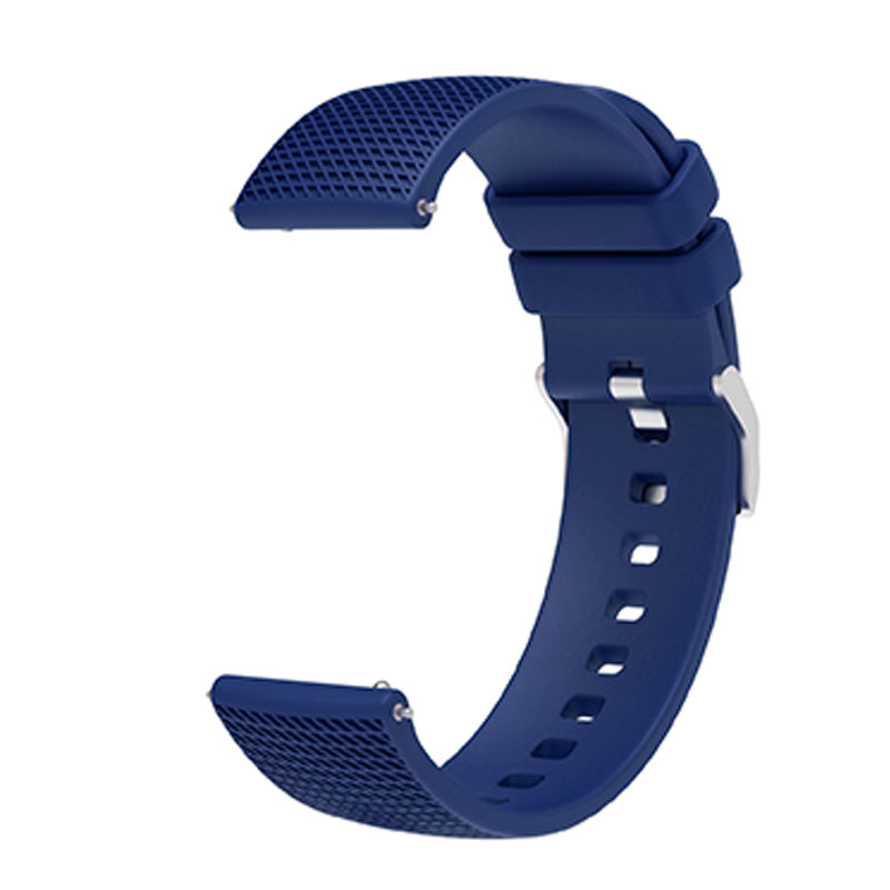 For Huawei TalkBand B5 Grid Design Soft Silicone Watch Band 18mm Replacement Strap with Silver Buckle