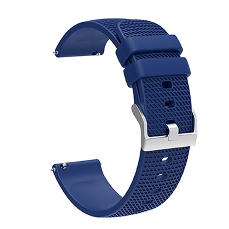 For Huawei TalkBand B5 Grid Design Soft Silicone Watch Band 18mm Replacement Strap with Silver Buckle