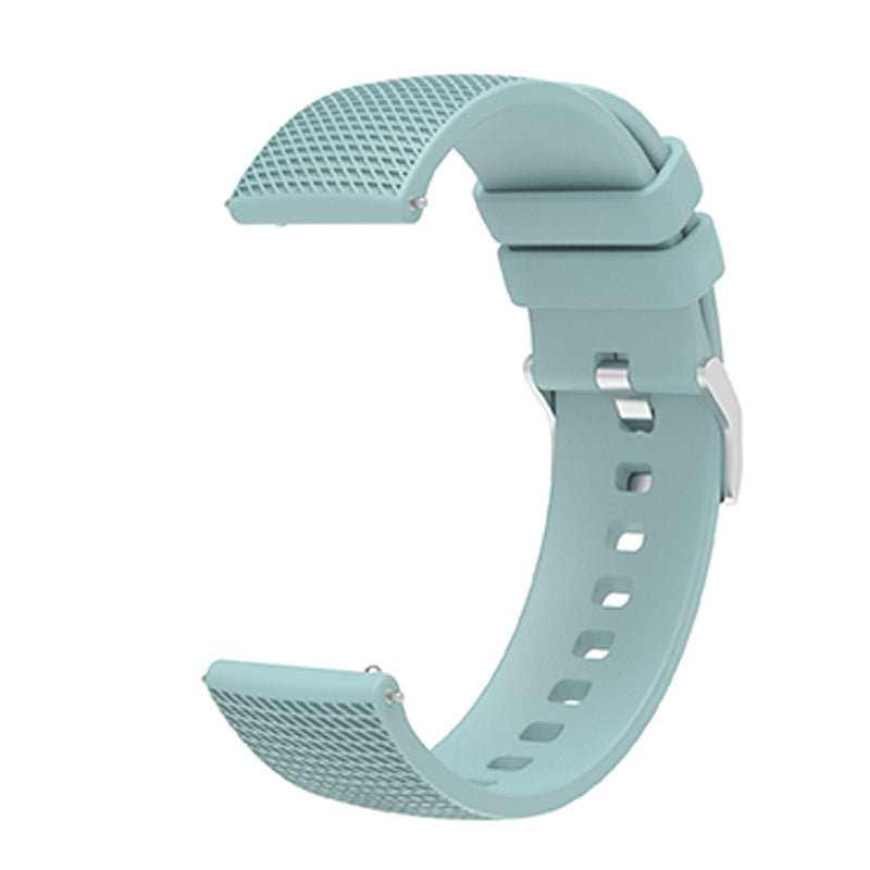 For Huawei TalkBand B5 Grid Design Soft Silicone Watch Band 18mm Replacement Strap with Silver Buckle