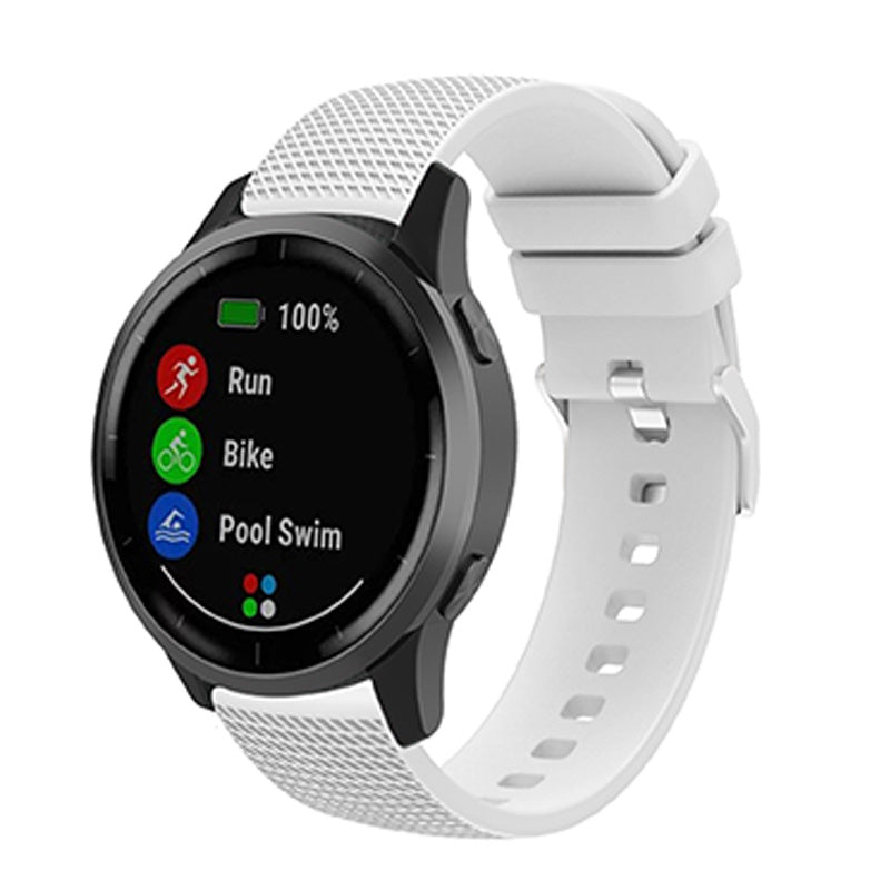 For Huawei TalkBand B5 Grid Design Soft Silicone Watch Band 18mm Replacement Strap with Silver Buckle