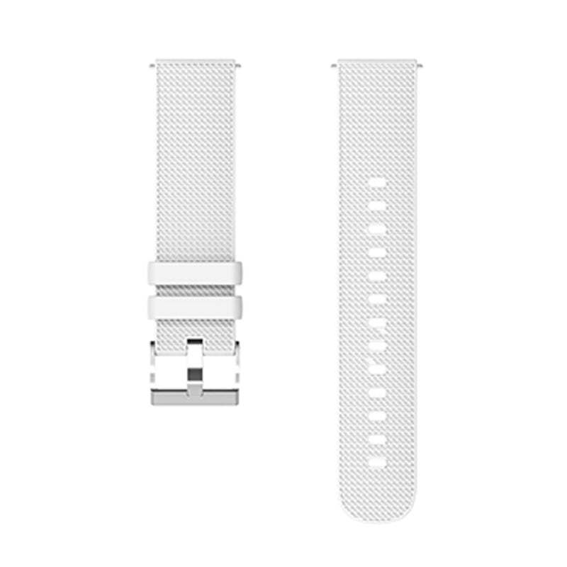 For Huawei TalkBand B5 Grid Design Soft Silicone Watch Band 18mm Replacement Strap with Silver Buckle