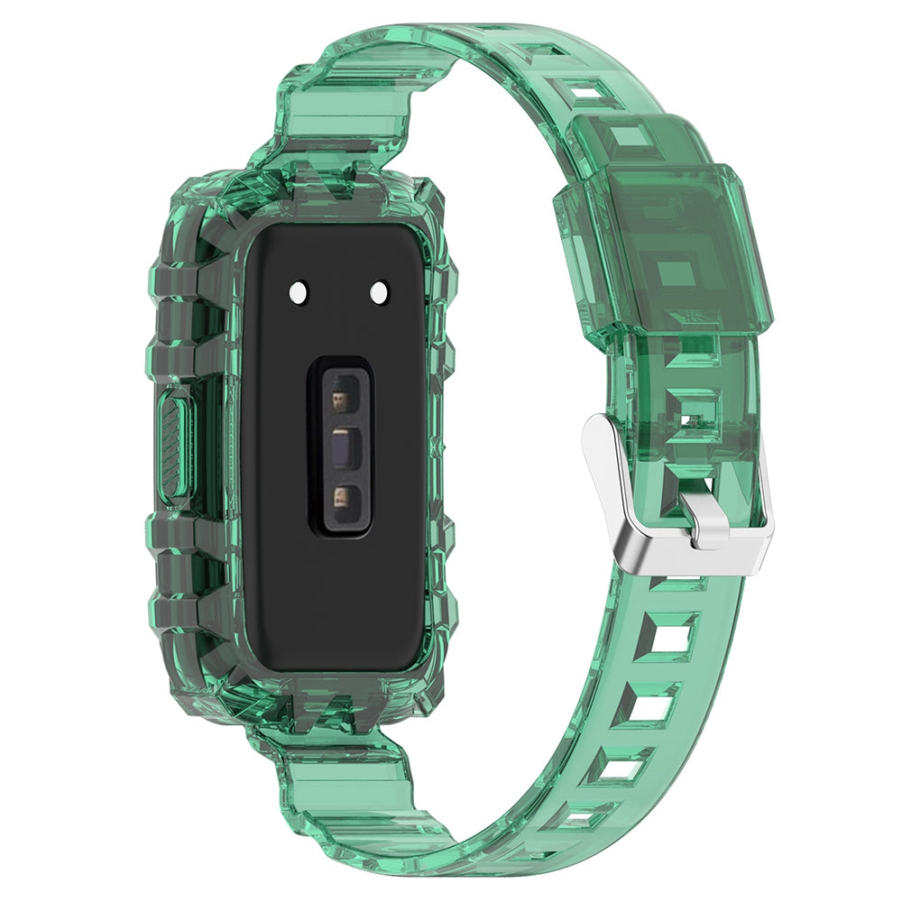 For Huawei Band 7/Band 6/Honor Band 6 Replacement Transparent TPU Watch Strap Wrist Band with Watch Case