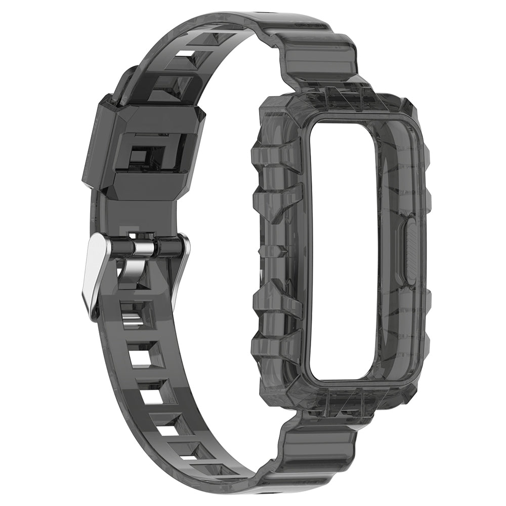 For Huawei Band 7/Band 6/Honor Band 6 Replacement Transparent TPU Watch Strap Wrist Band with Watch Case