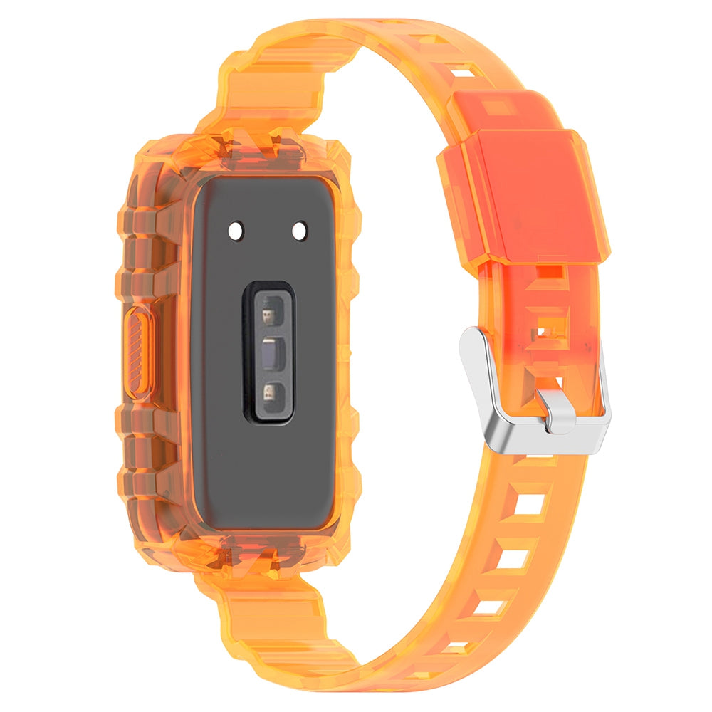 For Huawei Band 7/Band 6/Honor Band 6 Replacement Transparent TPU Watch Strap Wrist Band with Watch Case