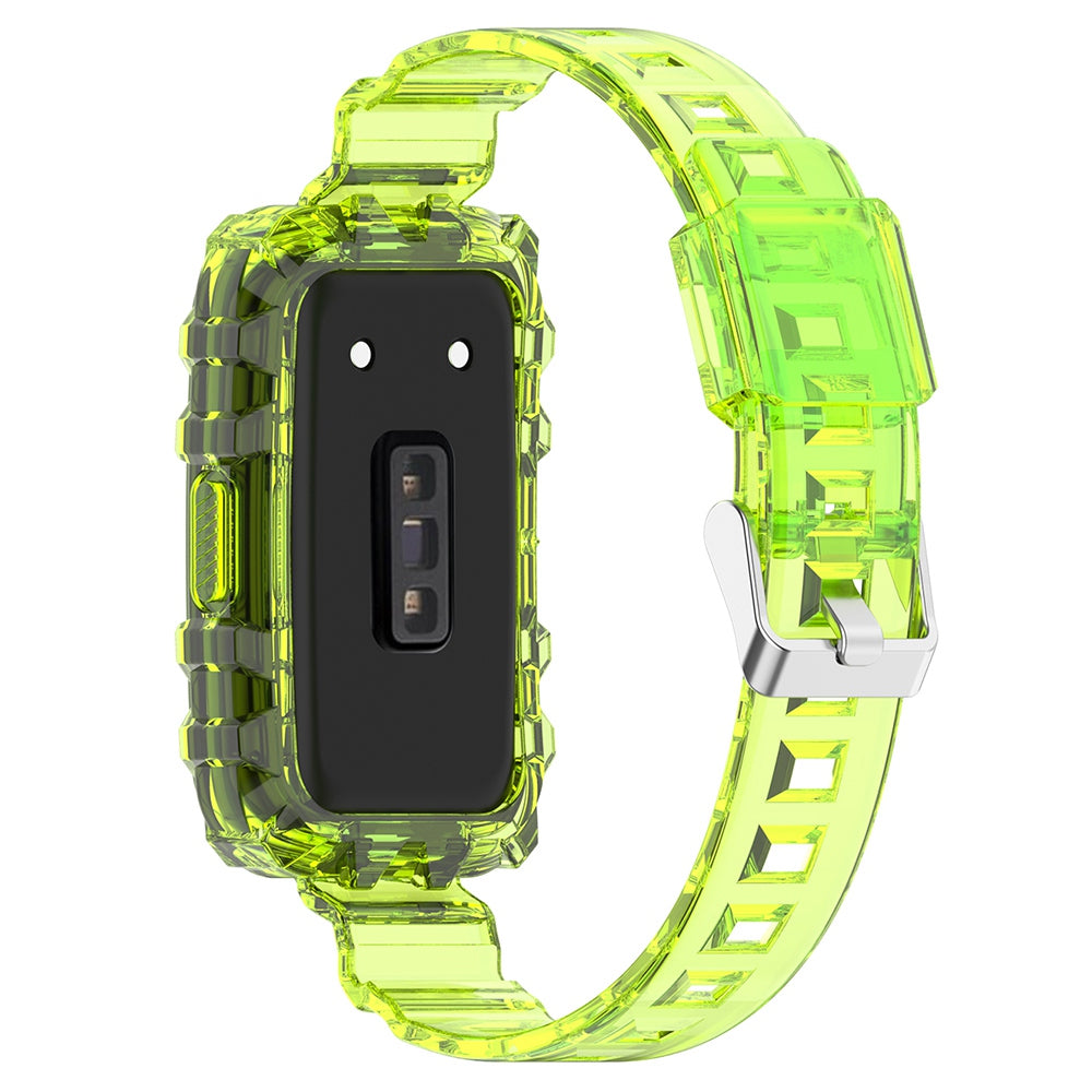 For Huawei Band 7/Band 6/Honor Band 6 Replacement Transparent TPU Watch Strap Wrist Band with Watch Case