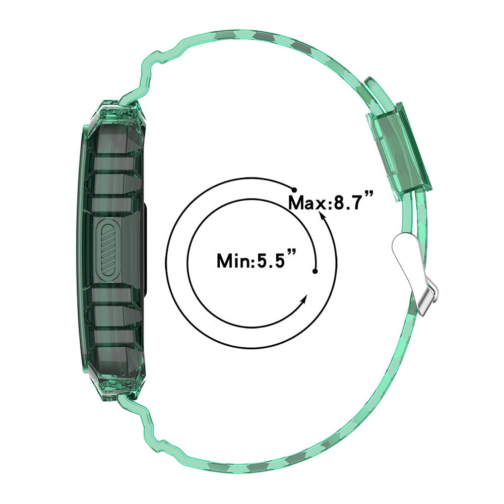 For Huawei Band 7/Band 6/Honor Band 6 Replacement Transparent TPU Watch Strap Wrist Band with Watch Case