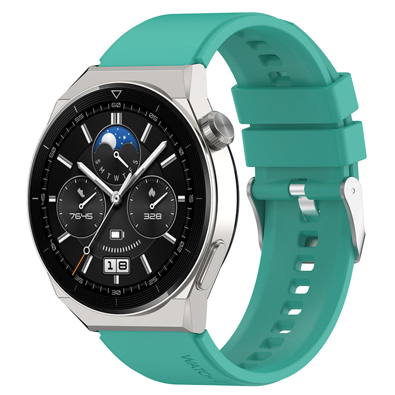 For Huawei Watch GT 3 Pro 46mm/GT 2 46mm Pro/GT 2 46mm Silicone Watch Band 22mm Adjustable Wrist Strap with Silver Pin Buckle